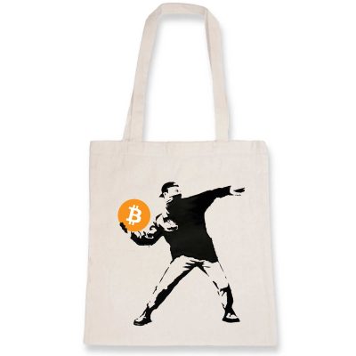 Tote Bag - Bitcoin Thrower - Banksy