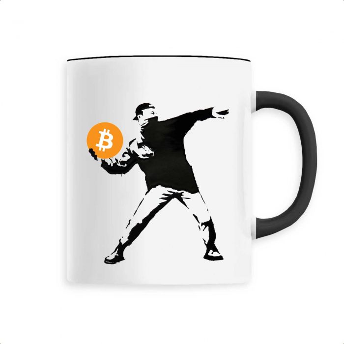 Mug - Bitcoin Thrower - Banksy