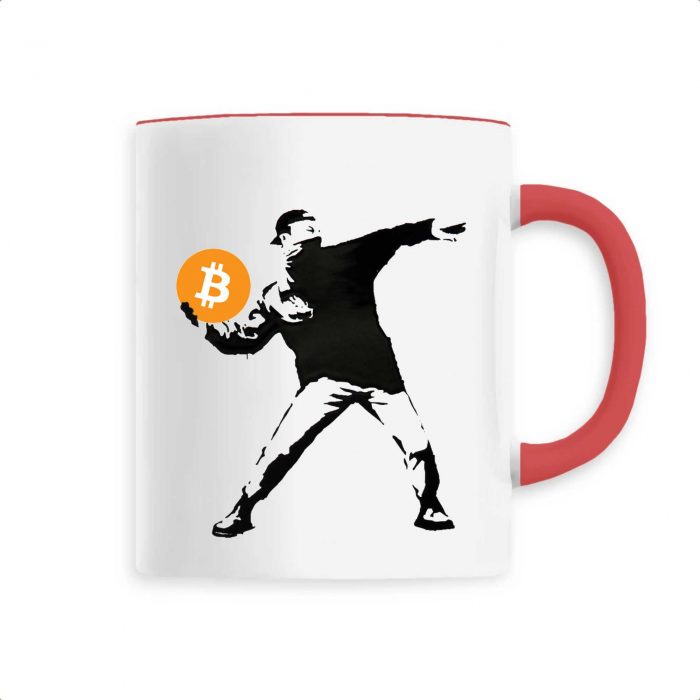 Mug - Bitcoin Thrower - Banksy