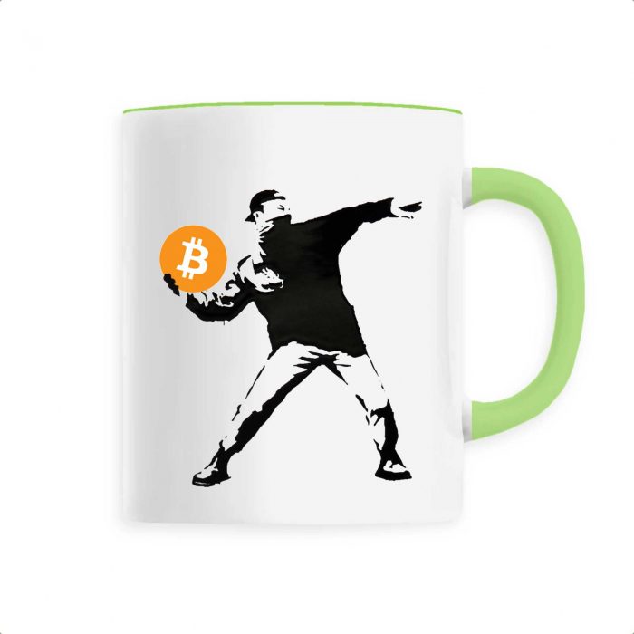 Mug - Bitcoin Thrower - Banksy